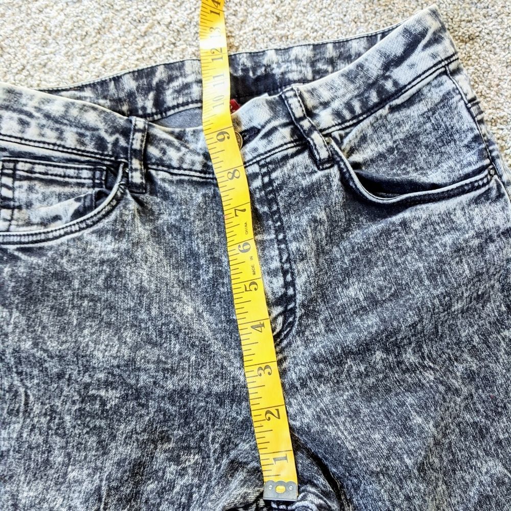 Acid Wash H&M High Waist Skinny Jeans Sz 8 Gray Retro 80s 90s - Picture 9 of 10